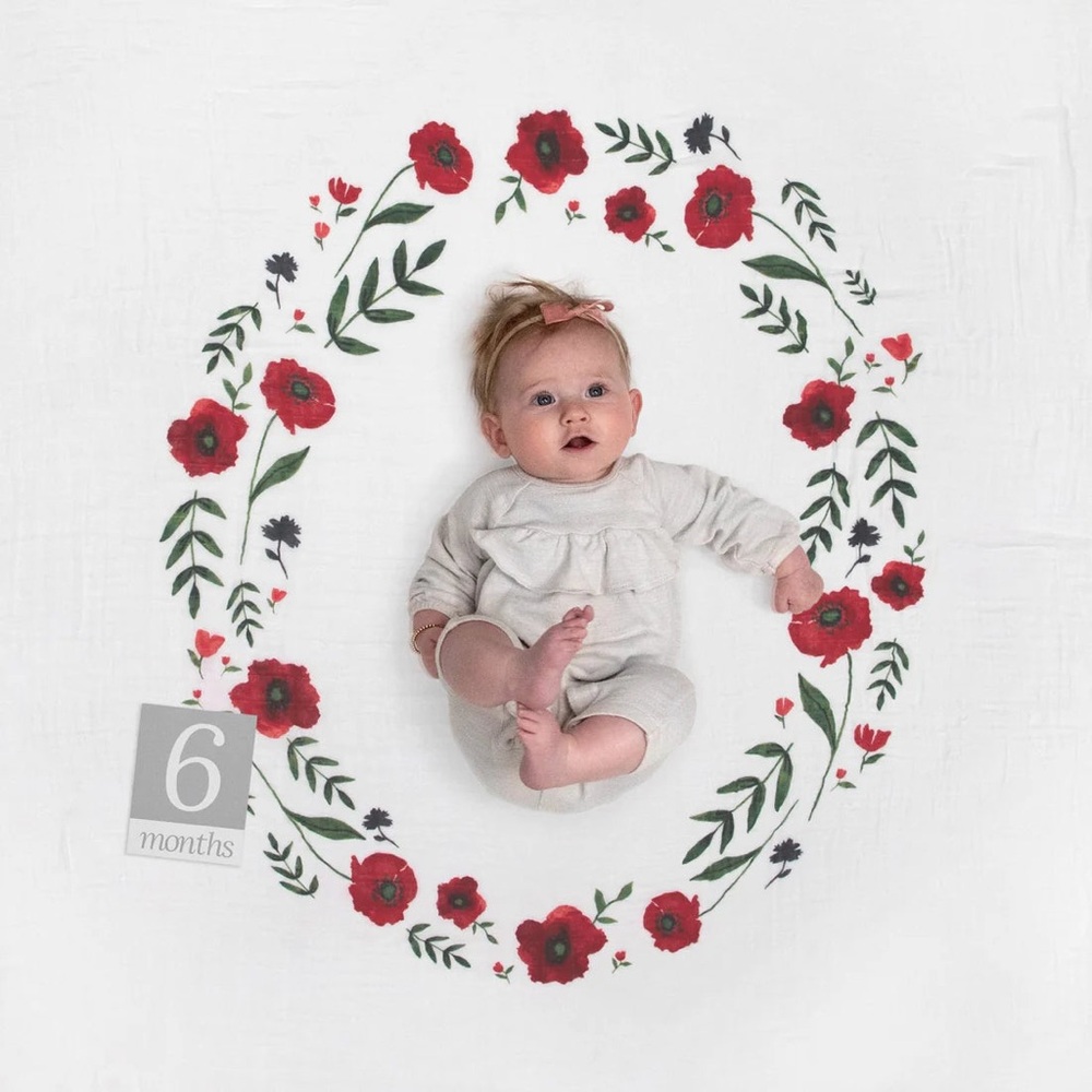 Floral Baby Milestone Blanket